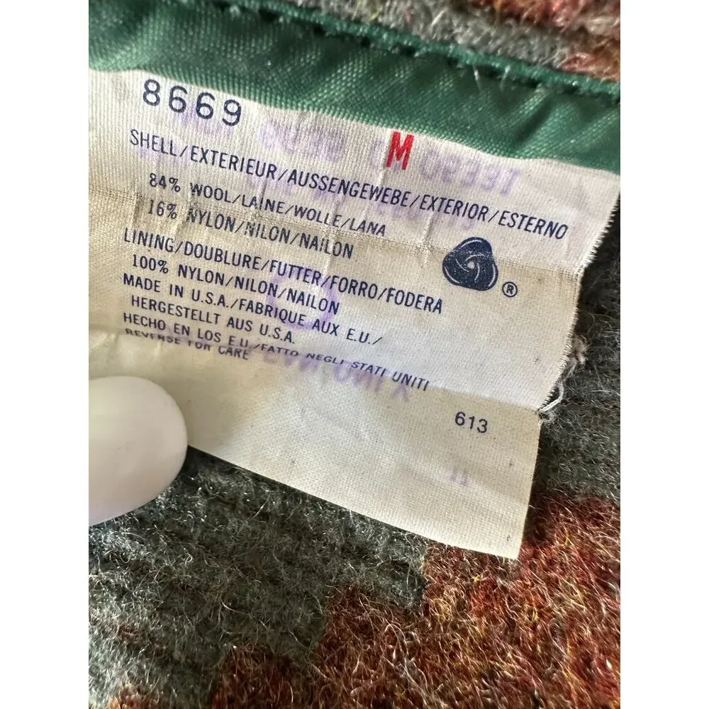 Vintage Woolrich Woman Southwestern Aztec Blanket Style Jacket Zip Hooded Medium - Picture 7 of 16